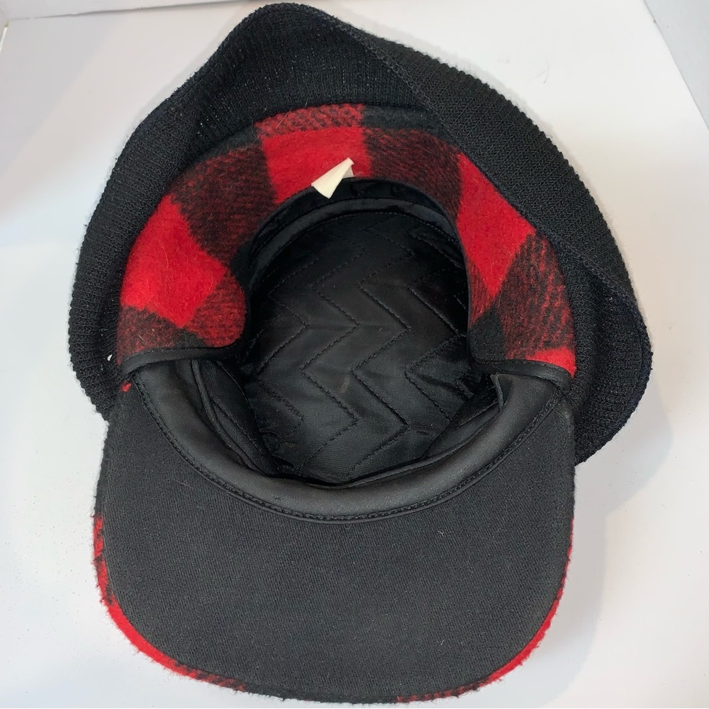 Vintage Red Buffalo Fleece Ski Hat USA Medium - Picture 4 of 5